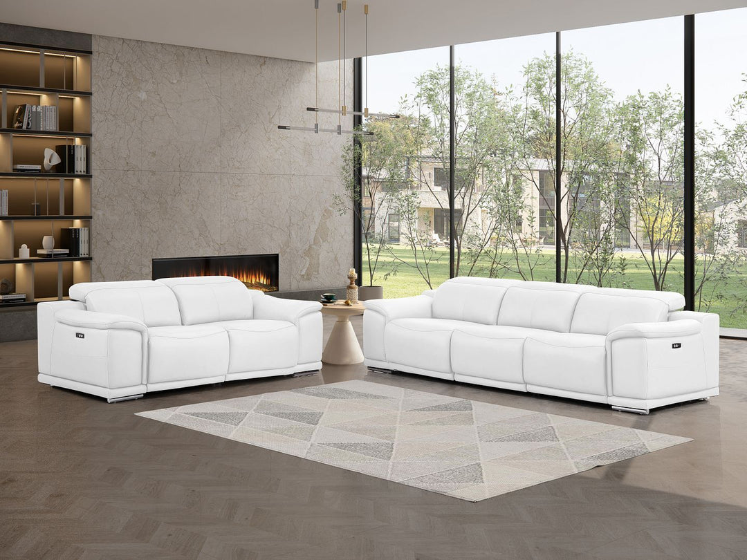 2679 - Genuine Leather Reclining Set (Sofa And Loveseat With 4 Power Recliners)