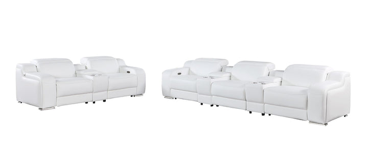 1116 - 8-Piece Modular Power Reclining Sofa, Loveseat &amp; Chair Set In With 5 Power Recliners &amp; Power Headrests