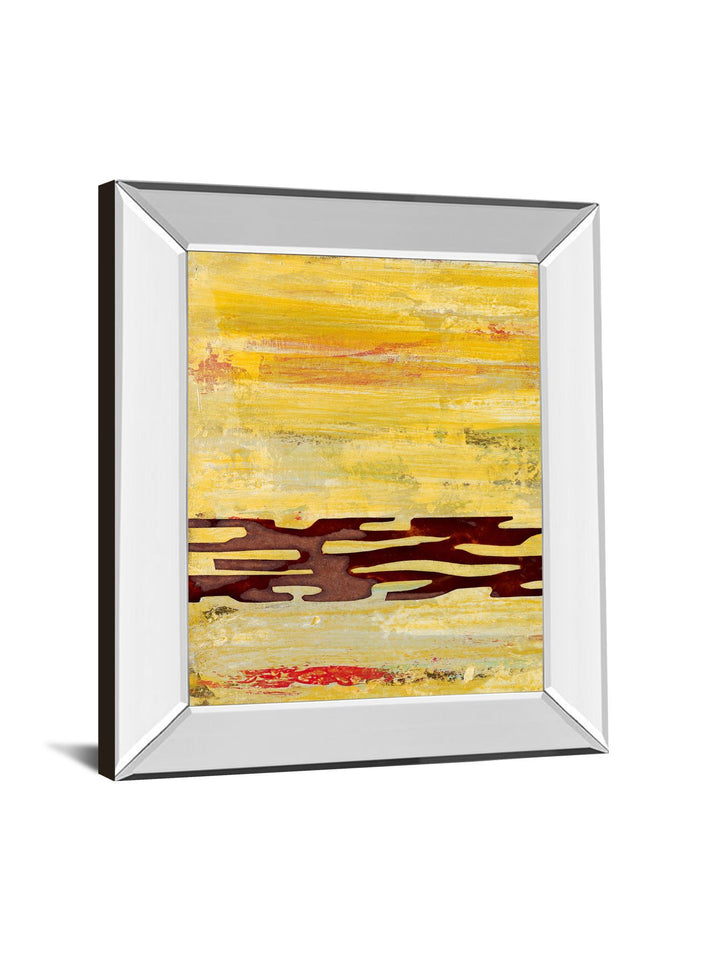 Tire Mark I By Natalie Avondet - Mirror Framed Print Wall Art - Yellow