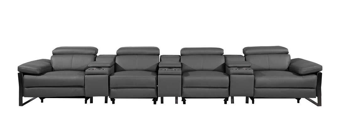 1246 - Modular Power Triple Reclining Triple Console Sofa With Power Reclining Headrests