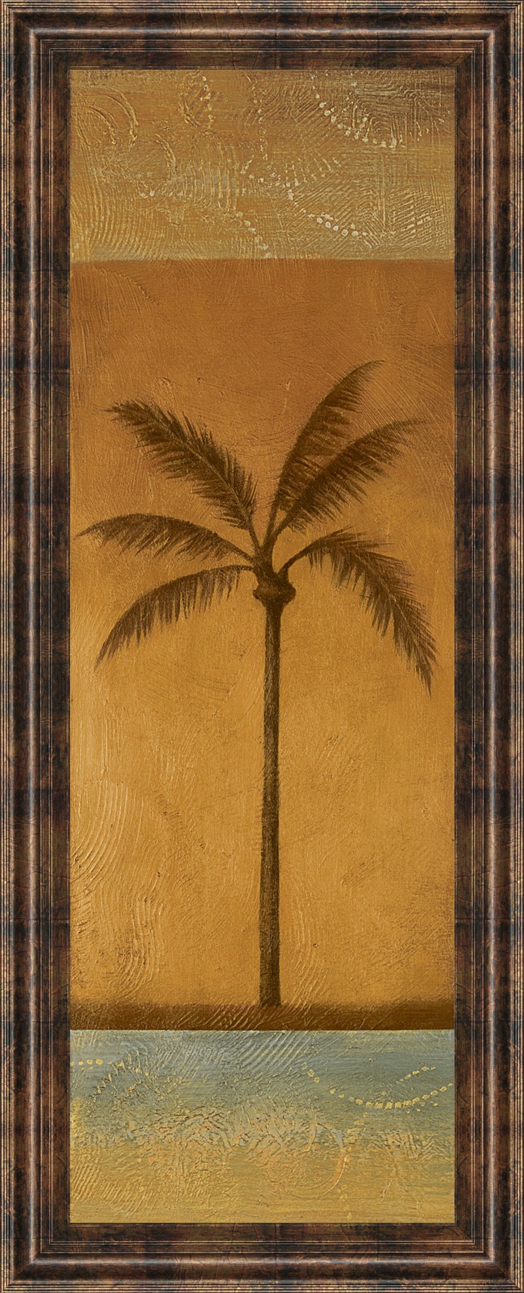 Golden Palm I By Jordan Grey - Framed Print Wall Art - Dark Brown