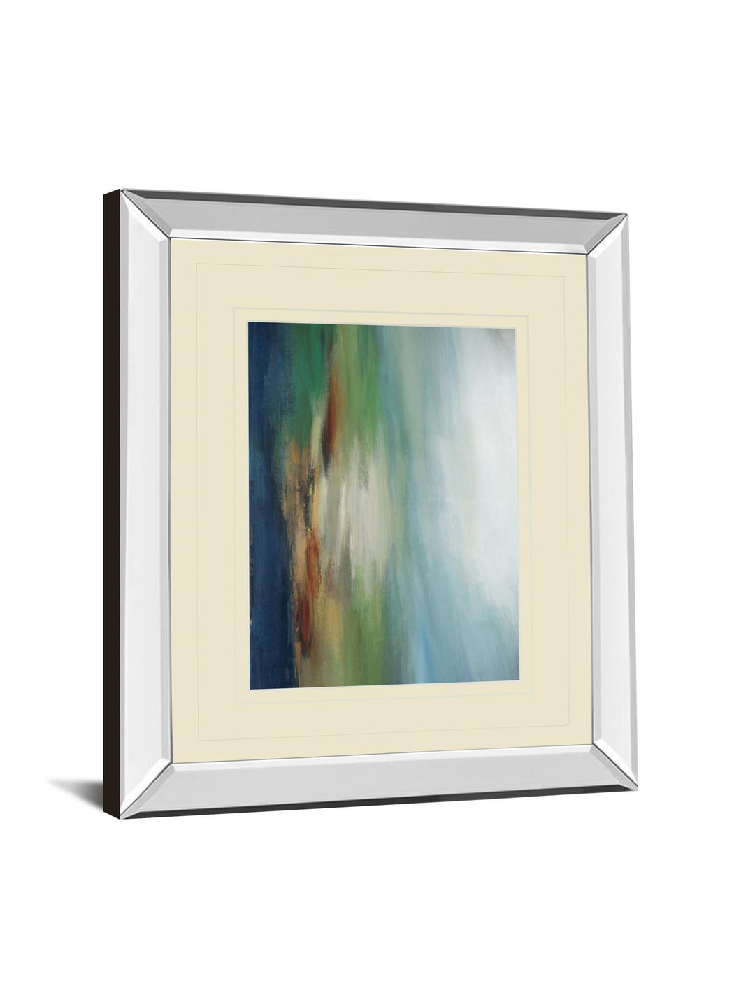 First Light By S. D'auguiar - Mirror Framed Print Wall Art - Blue