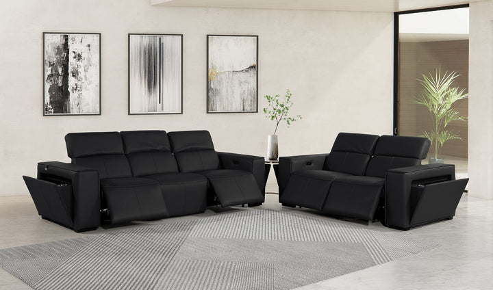 1224 - 5-Piece Modular Power Reclining Sofa And Loveseat Set In With 4 Power Recliners &amp; Power Headrests