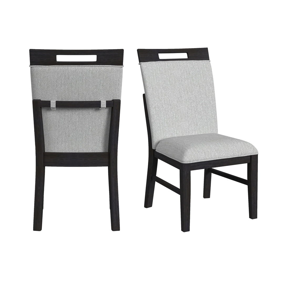 Transcend - Dining Side Chair With Fabric (Set of 2) - Charcoal And Light Gray