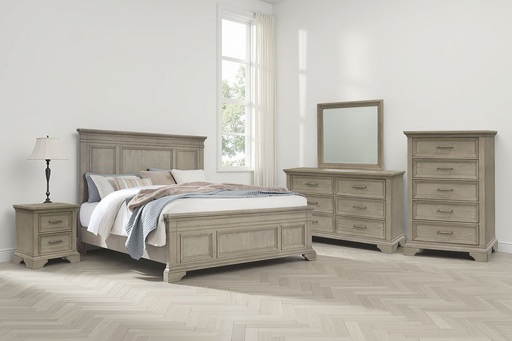 Vallardia - Queen Panel Bed - Light Grayish Brown