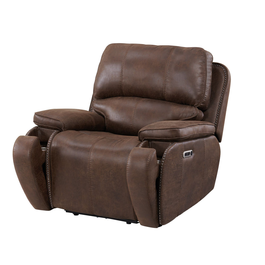 Atlantis - Power Motion Recliner with Power Head Recliner - Heritage Brown