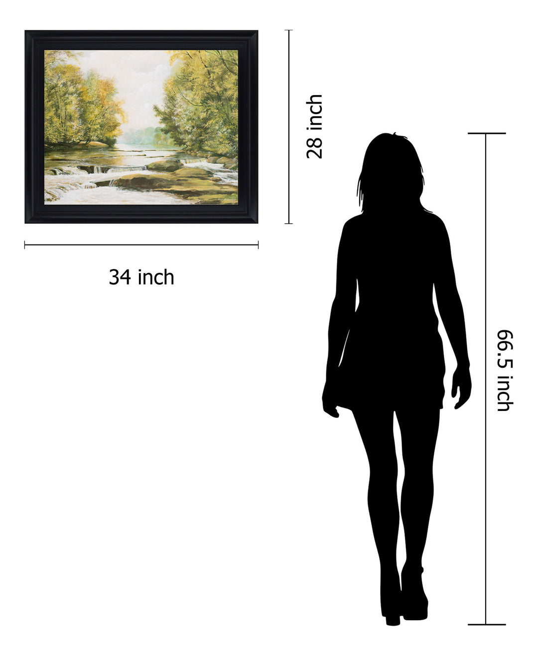 Sunlit Brook Serenity - 28" x 34" Framed Wall Art