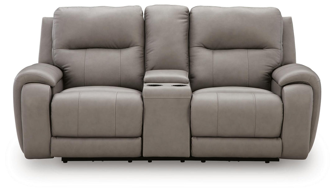 Real Moments - Power Reclining Loveseat With Audio Seating - Ash