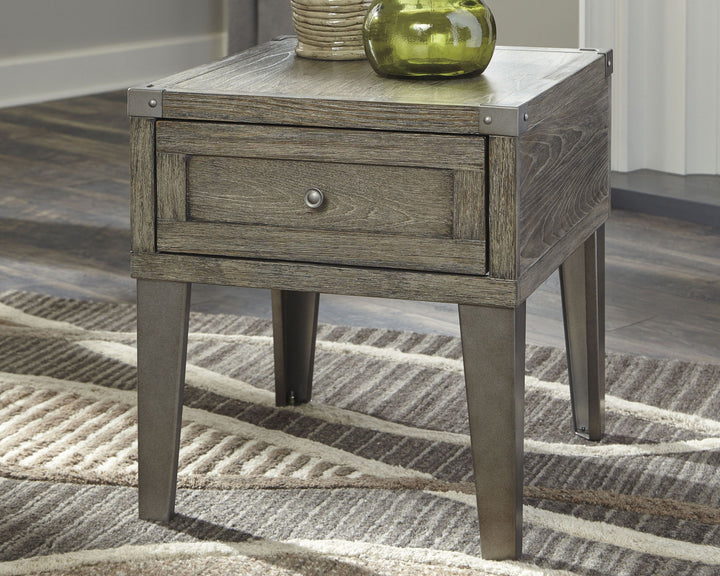 Chazney - Rustic Brown - Rectangular End Table