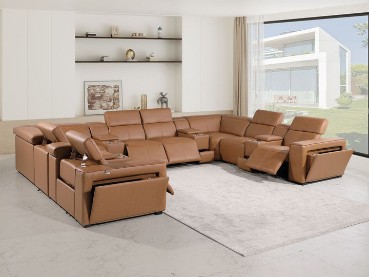 1224 - 12-Piece U-Shaped Sectional Sofa In With 4 Power Recliners &amp; Power Headrests