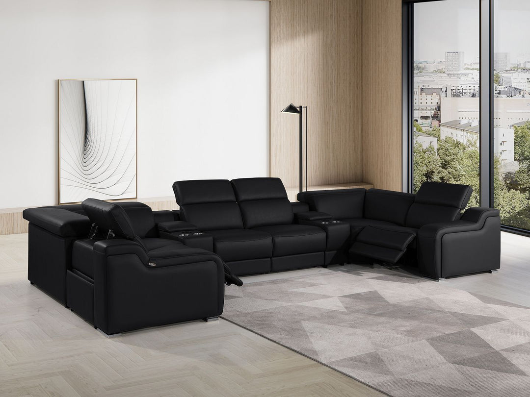 1116 - 8-Piece U-Shaped Sectional Sofa In With 2 Power Recliners &amp; Power Headrests