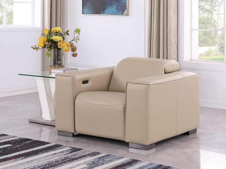 1208 - Leather Power Reclining Chair With Power Headrest