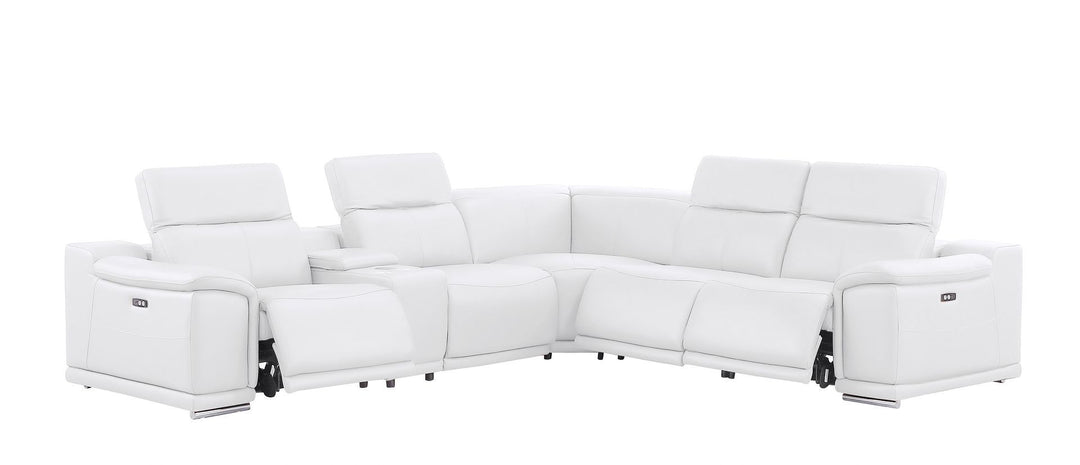 2679 - 6-Piece L-Shaped Power Reclining Sectional In Genuine Leather (3 Recliners)