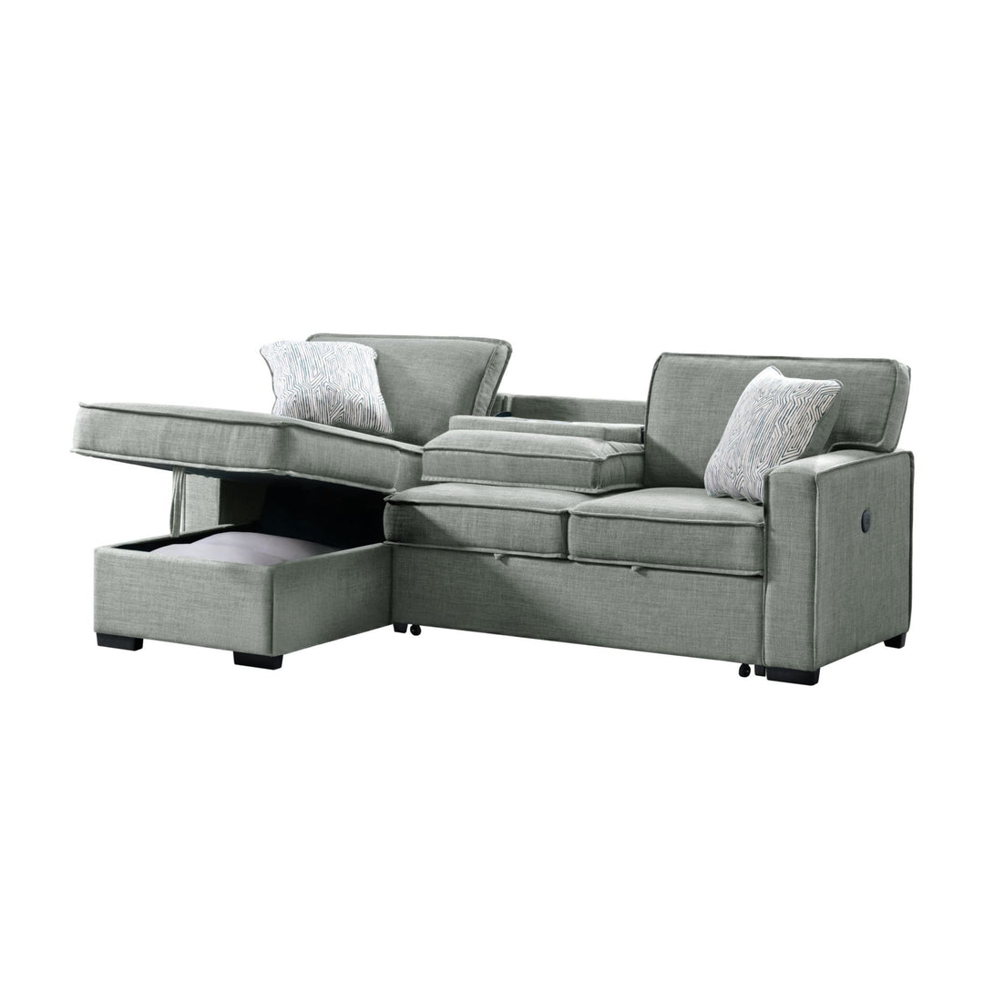 Caracas - Sectional Sleeper Chofa With Pull Bed, Drop Table &amp; USB