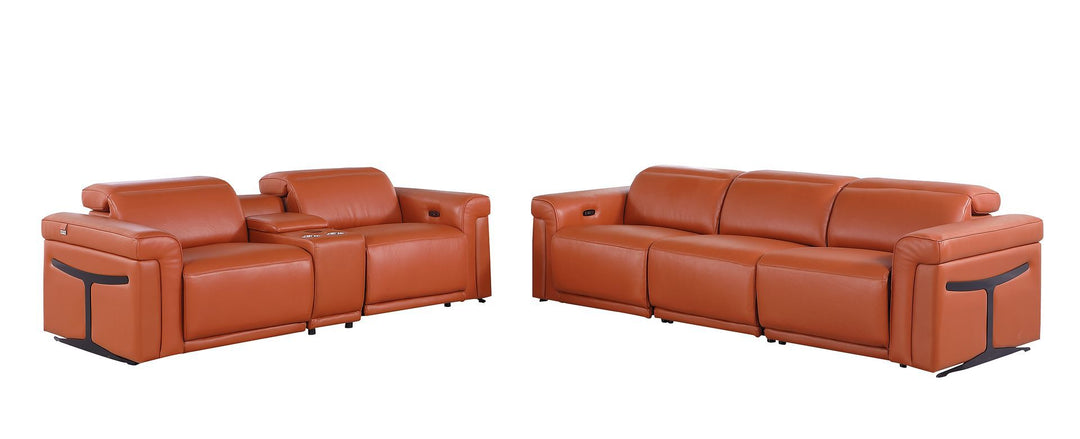 1126 - 6-Piece Modular Power Reclining Sofa And Console Loveseat Set In With 5 Power Recliners &amp; Power Headrests