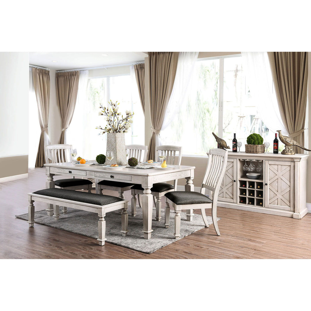 Georgia - Dining Table - Antique White / Gray