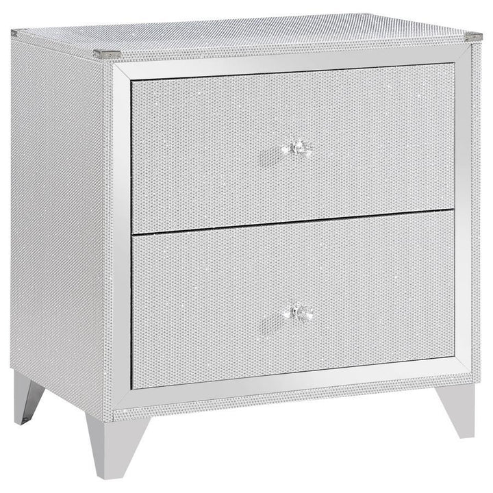 Larue - 2-Drawer Nightstand - Silver