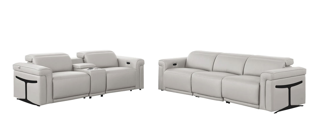 1126 - 6-Piece Modular Power Reclining Sofa And Console Loveseat Set In With 5 Power Recliners &amp; Power Headrests