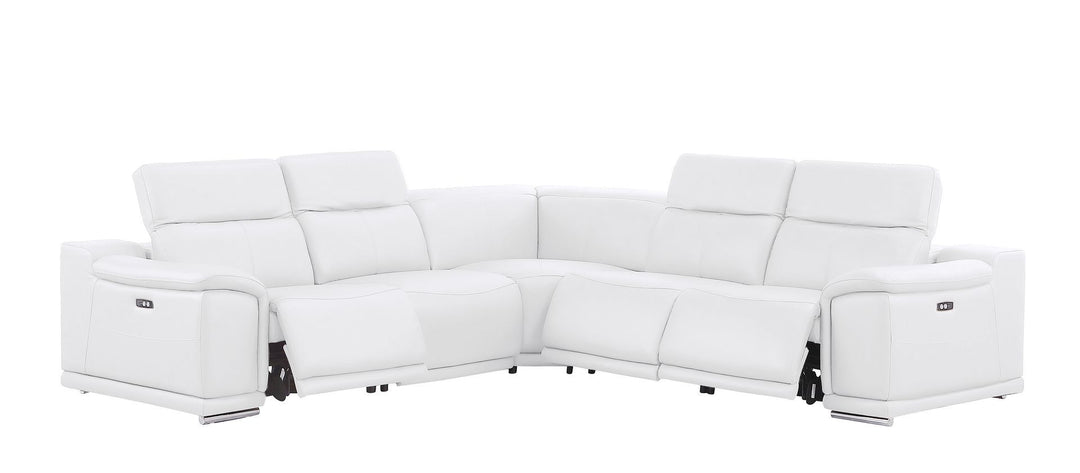 2679 - 5-Piece L-Shaped Power Reclining Sectional In Genuine Leather (3 Recliners)