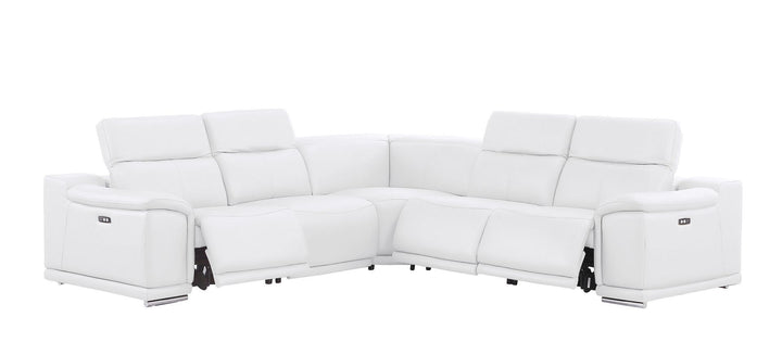 2679 - 5-Piece L-Shaped Power Reclining Sectional In Genuine Leather (3 Recliners)
