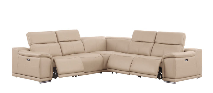 2679 - 5-Piece L-Shaped Power Reclining Sectional In Genuine Leather (3 Recliners)