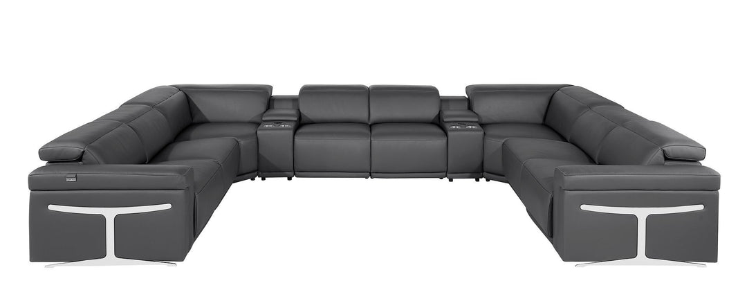 1126 - 10-Piece U-Shaped Sectional Sofa In With 4 Power Recliners &amp; Power Headrests
