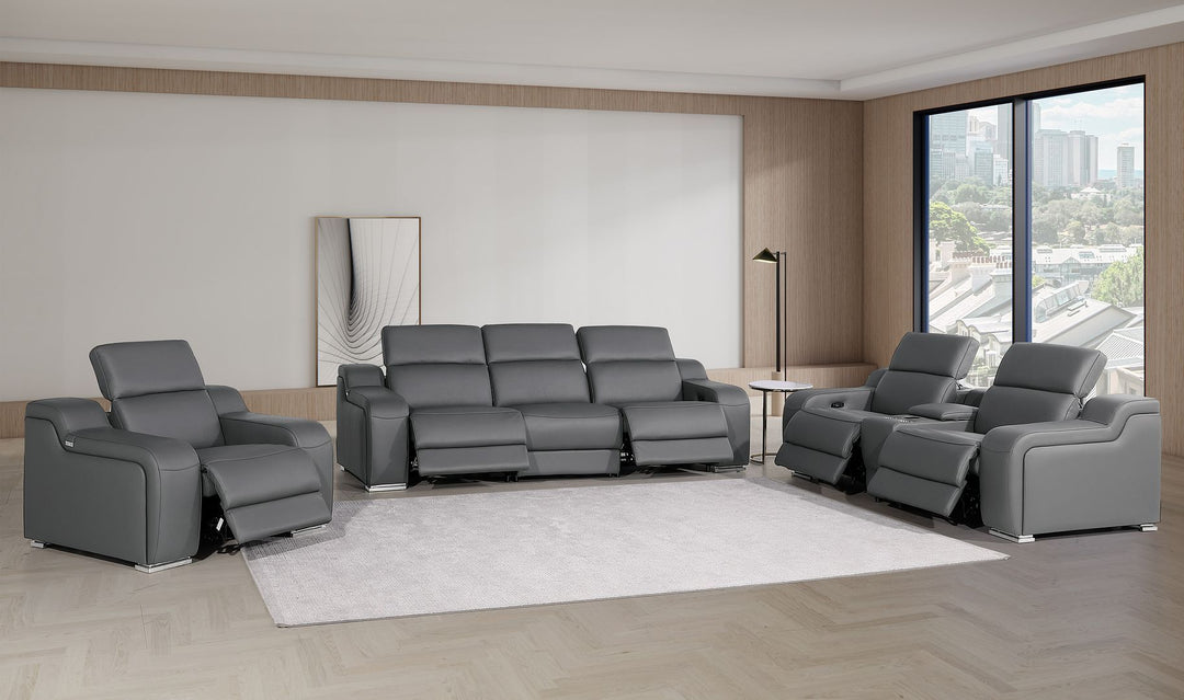 1116 - 7-Piece Modular Power Reclining Sofa, Loveseat &amp; Chair Set In With 5 Power Recliners &amp; Power Headrests