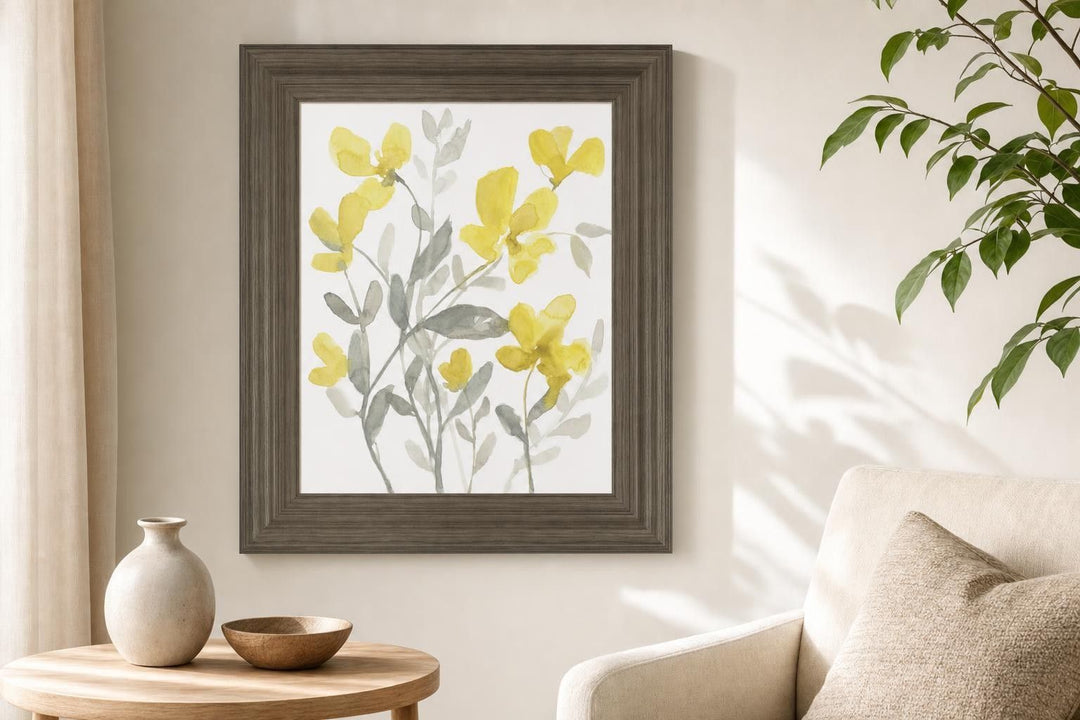 22x26 Yellow &amp; Grey Garden II By Jennifer Goldberger - Yellow