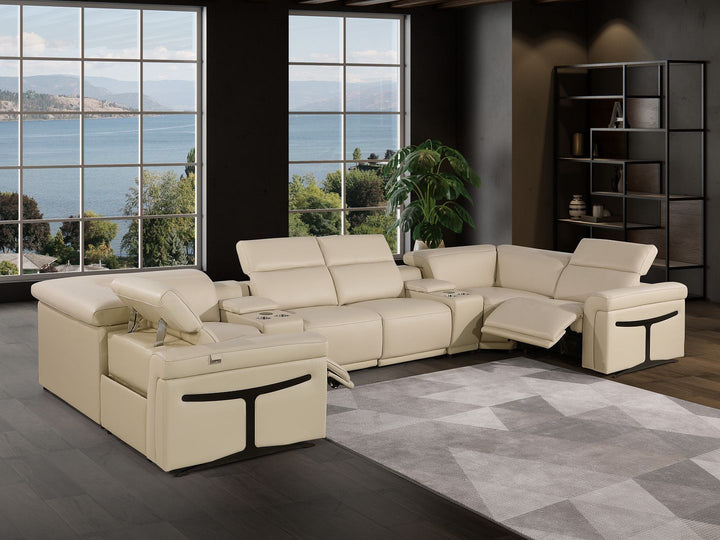 1126 - 8-Piece U-Shaped Sectional Sofa In With 2 Power Recliners &amp; Power Headrests