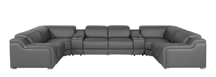 1116 - 8-Piece U-Shaped Sectional Sofa In With 2 Power Recliners &amp; Power Headrests