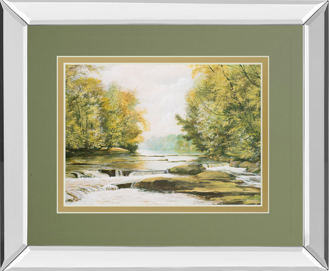 Fireman's Park By Bruce Nawrocke - Mirror Framed Print Wall Art - Green