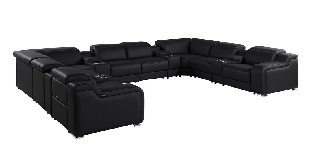1116 - 12-Piece U-Shaped Sectional Sofa In With 4 Power Recliners &amp; Power Headrests