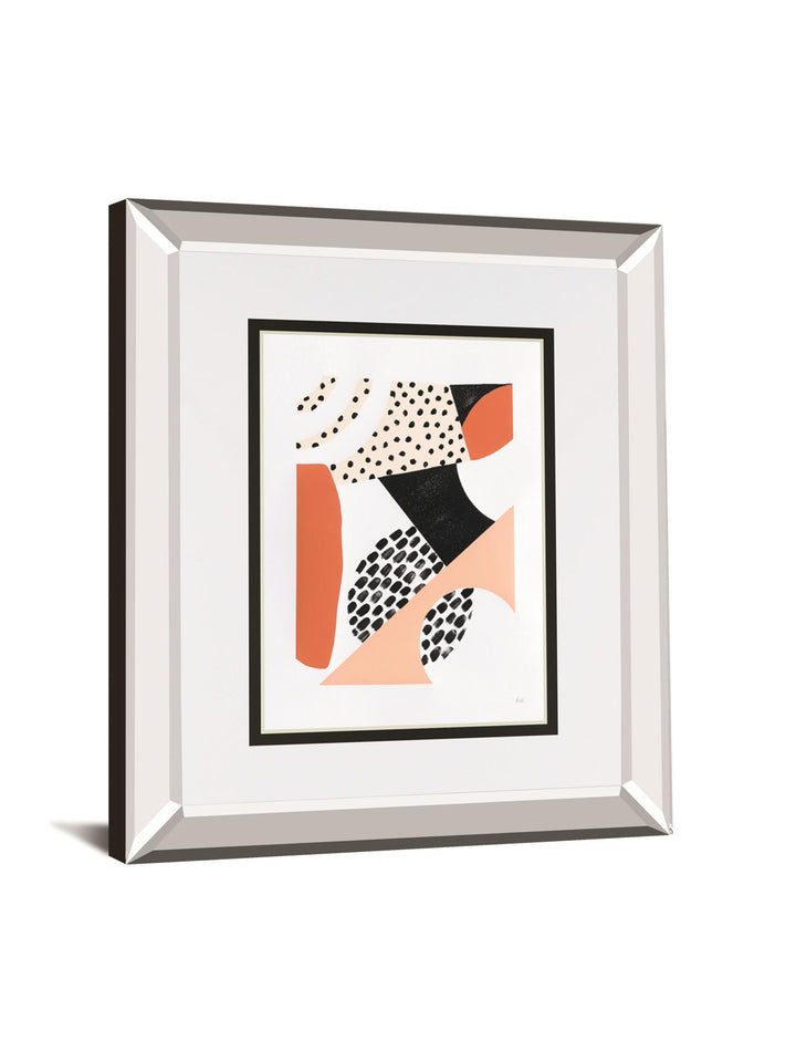 Luminous Tumble II By Laura Marshall Mirrored Frame - Red