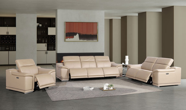 2679 - Power Reclining Sofa, Loveseat &amp; Chair Set In Genuine Leather (6 Recliners)