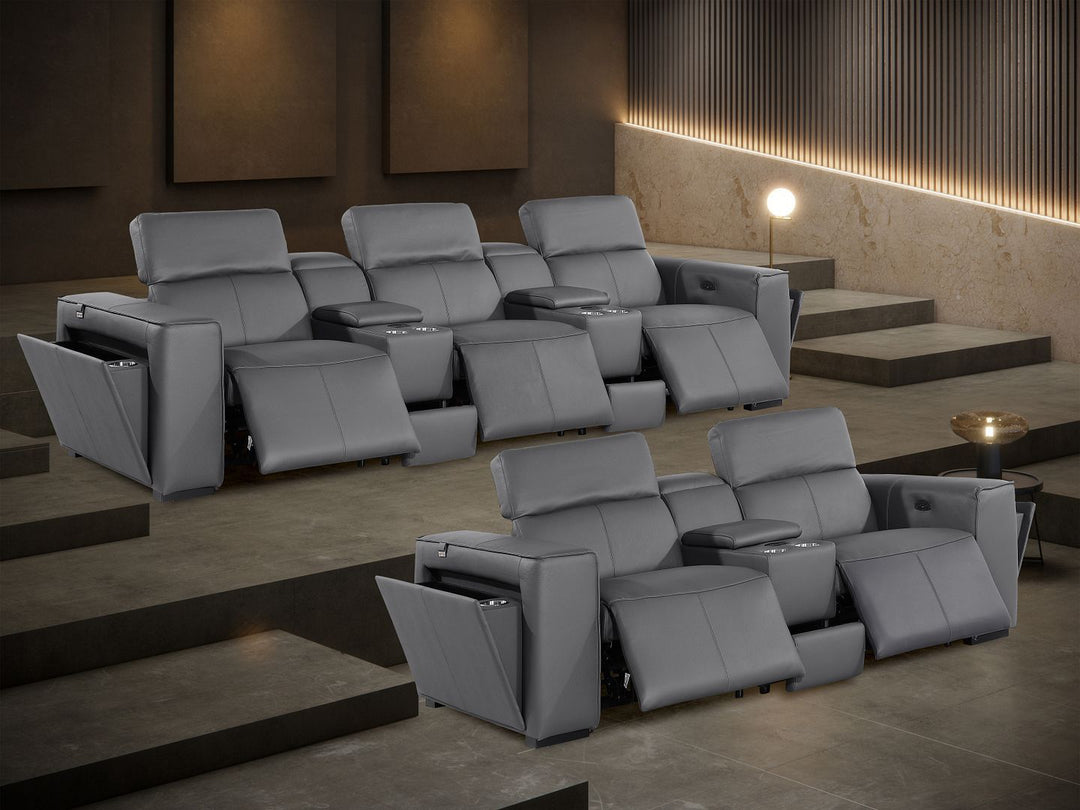 1224 - 8-Piece Modular Power Reclining Sofa &amp; Loveseat Set In With 5 Power Recliners &amp; Power Headrests