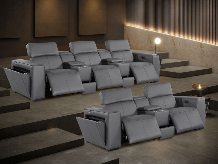 1224 - 8-Piece Modular Power Reclining Sofa &amp; Loveseat Set In With 5 Power Recliners &amp; Power Headrests