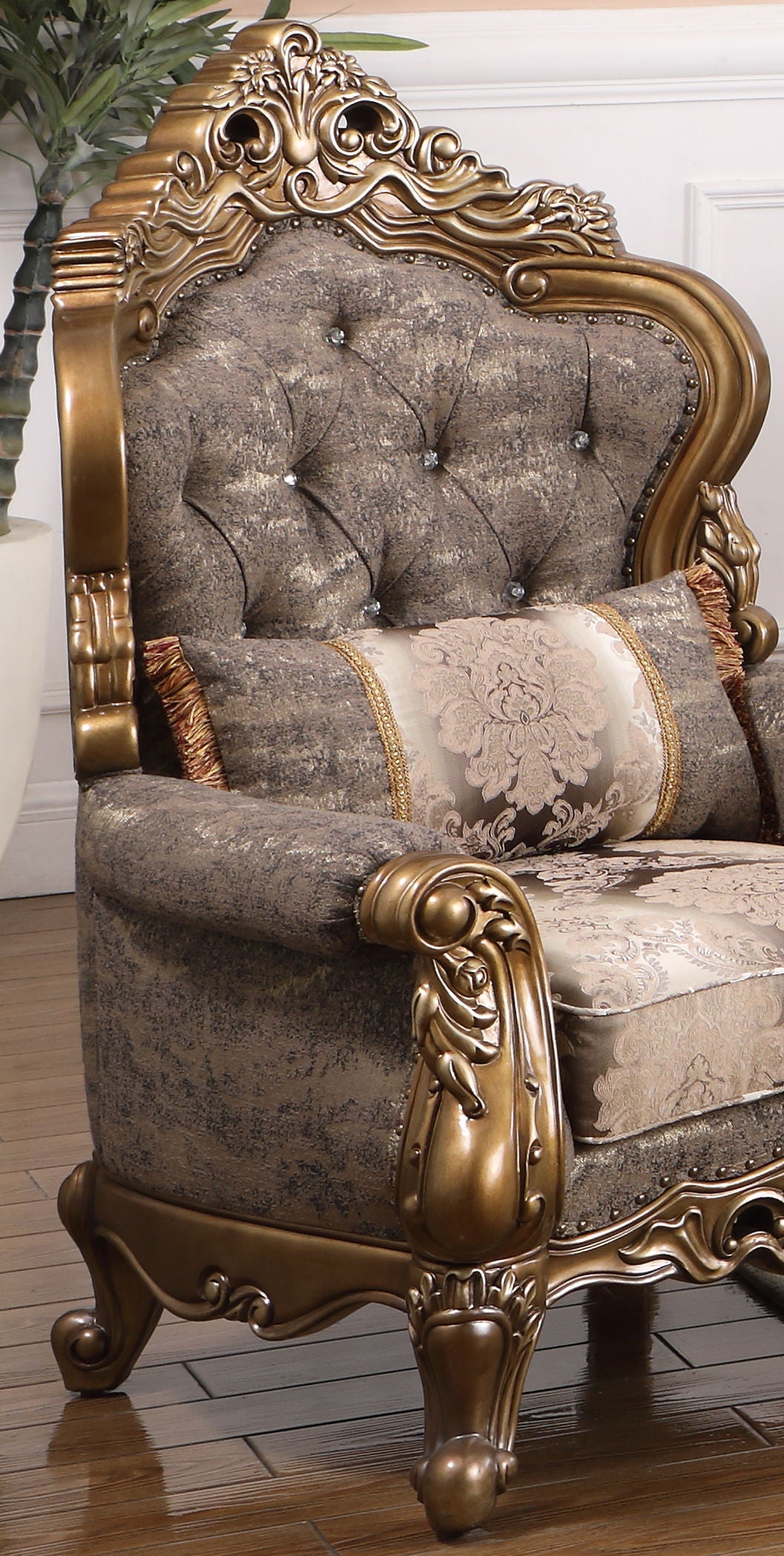 Amelia - 5 Pieces Living Room Set - Gold