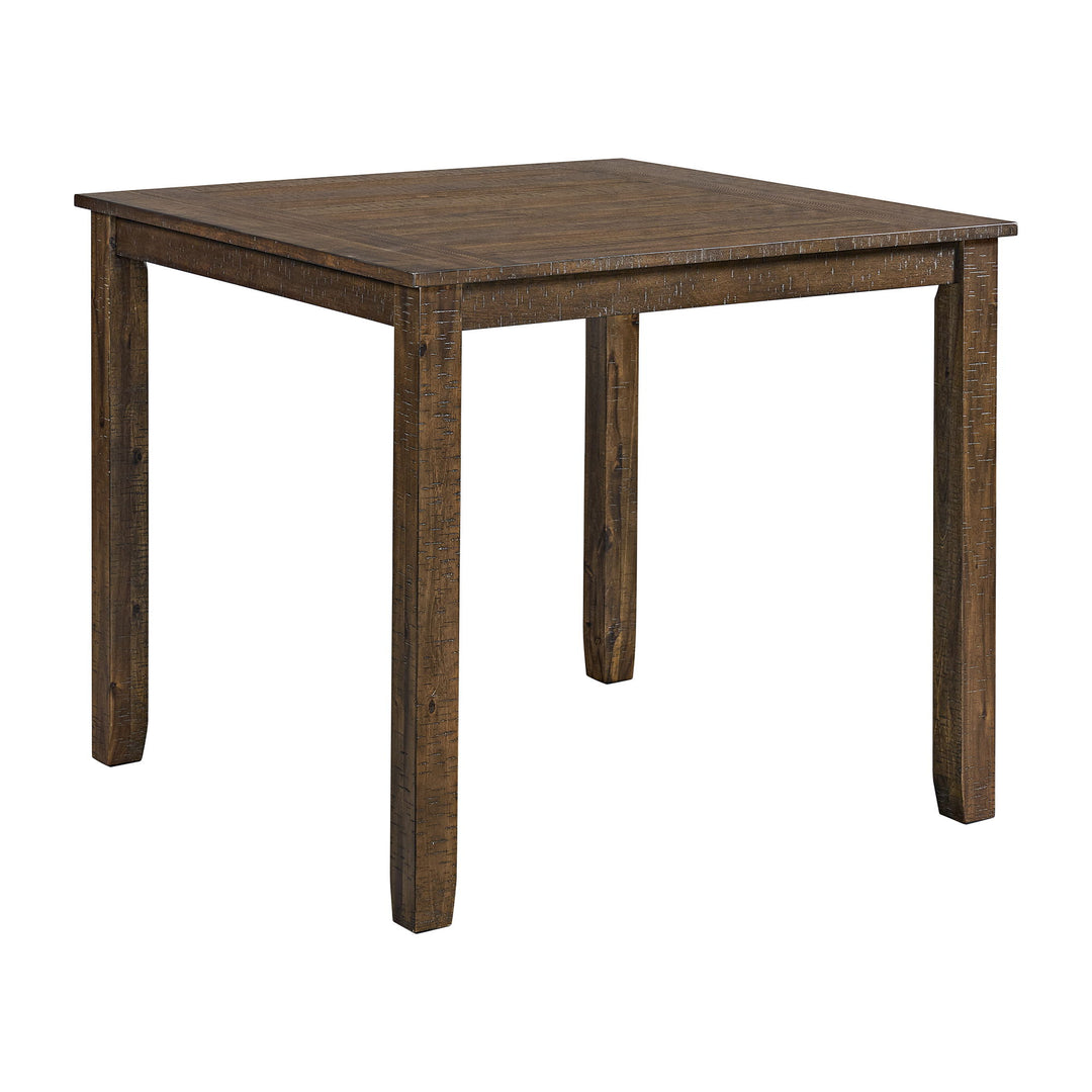 Everett - 5 Piece Counter Set (Table + 4 Chairs) - Brown Acacia