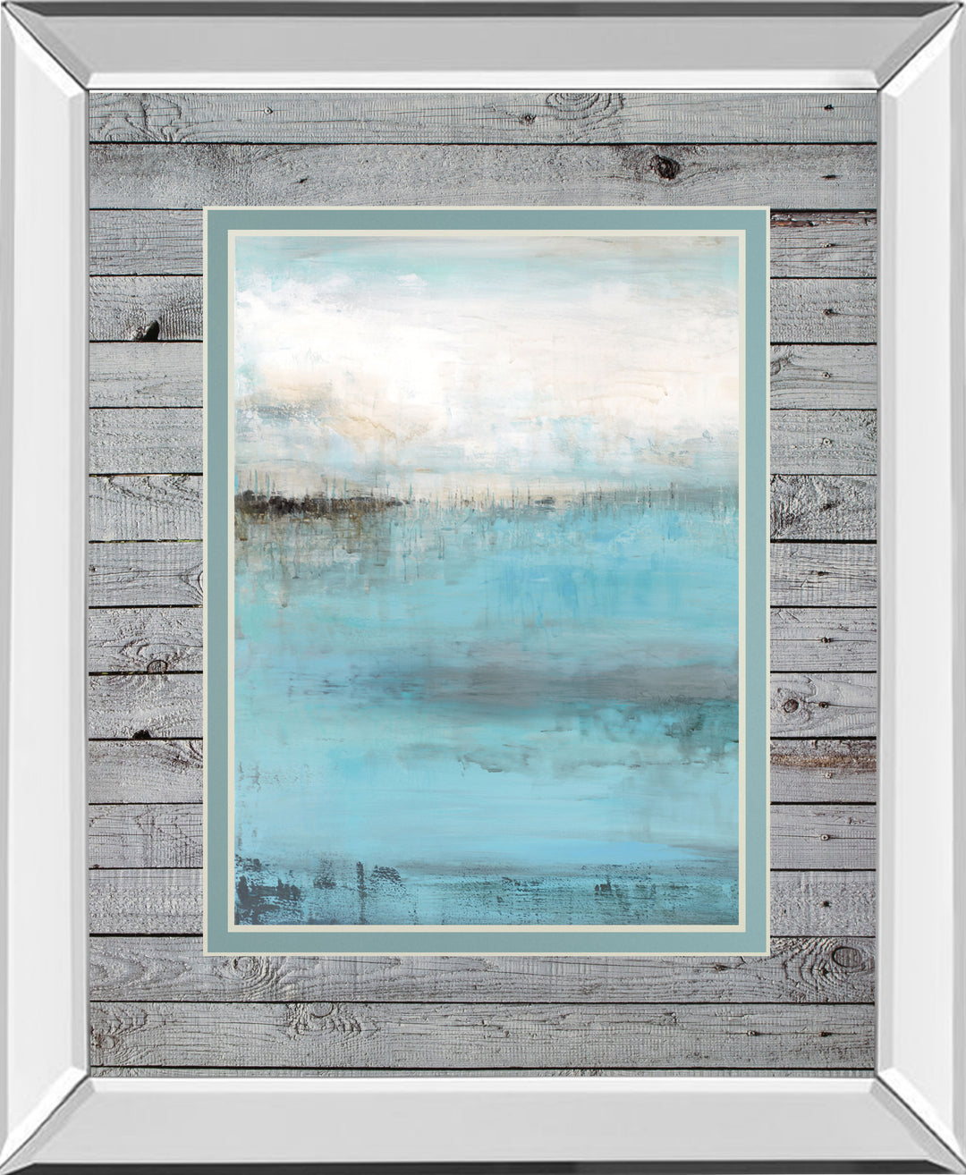 Beyond The Sea By Wani Pasion - Mirror Framed Print Wall Art - Blue