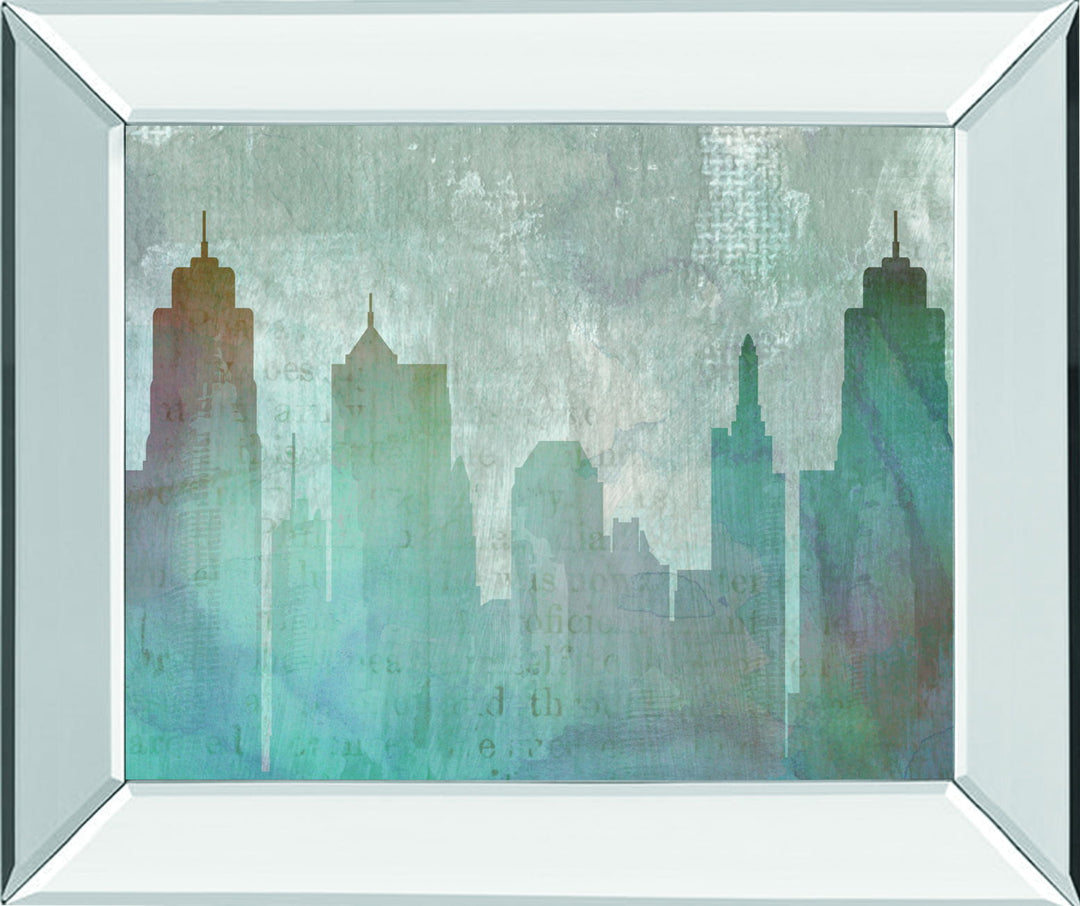 Urban Reflections By Louis Dunca-he - Mirror Framed Print Wall Art - Blue