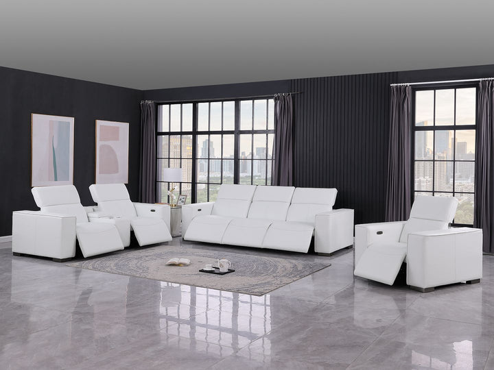 1208 - Modular Leather Set With 6 Power Recliners &amp; Power Headrests