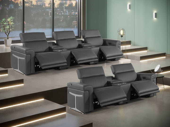 1126 - 8-Piece Modular Power Reclining Sofa &amp; Loveseat Set In With 5 Power Recliners &amp; Power Headrests