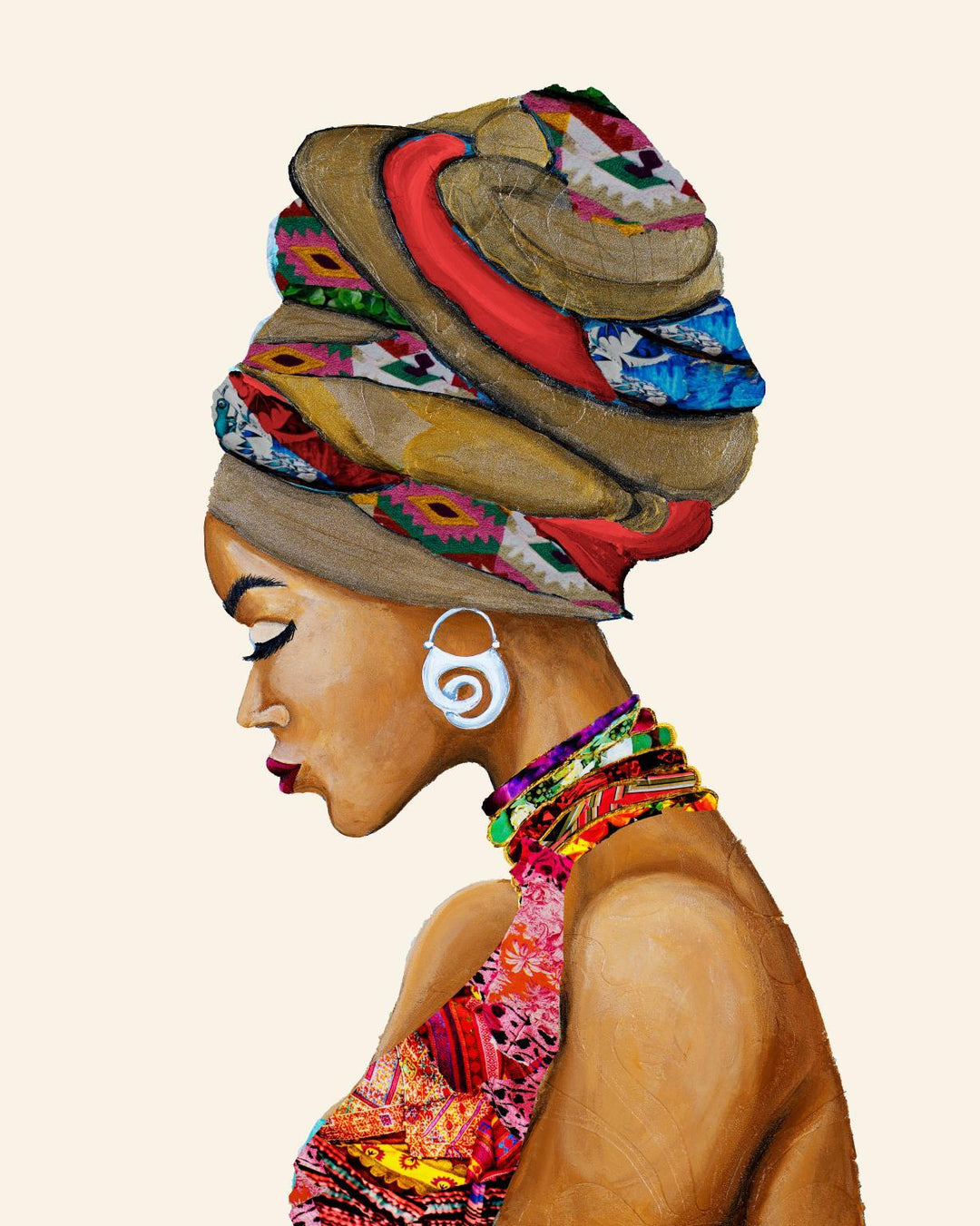 Small - African Goddess By Gina Ritter - Light Brown