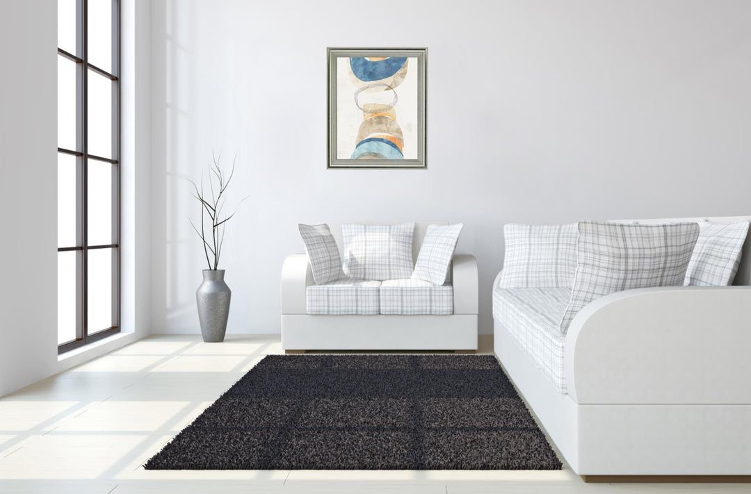 Stacked Serene Shapes - 28" x 34" Framed Wall Art