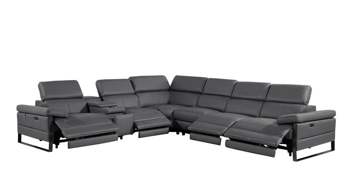 1246 - 7-Piece L-Shaped Modular Power Reclining Sectional With 4 Power Recliners And Power Headrests