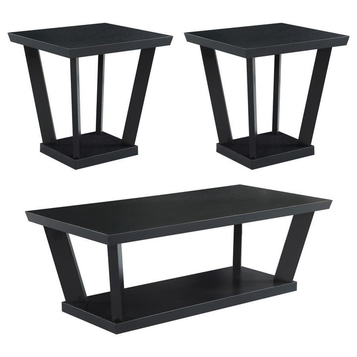 Aminta - 3 Piece Coffee And End Table Set - Black