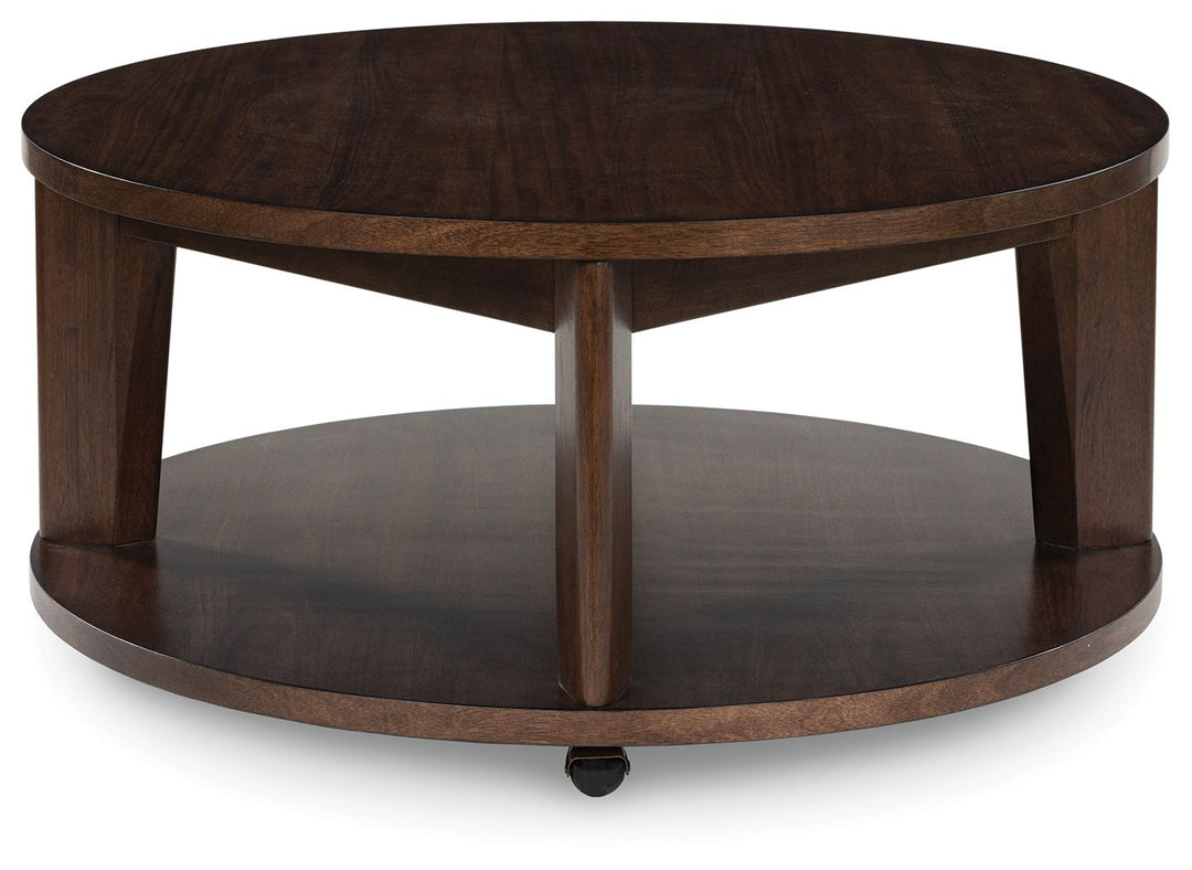 Korestone 2 - Round Cocktail Table - Dark Brown