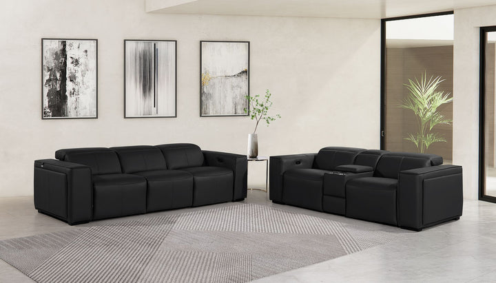 1224 - 6-Piece Modular Power Reclining Sofa And Console Loveseat Set In With 5 Power Recliners & Power Headrests