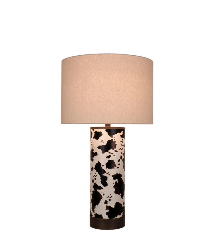 Painted Plains PU Leather &amp; Metal Table Lamp (Set of 2) - Cowhide / Oil Rubbed Bronze
