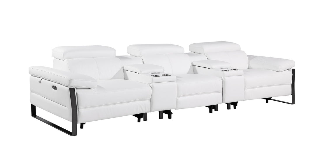 1246 - Modular Power Triple Reclining Dual Console Sofa With Power Reclining Headrests